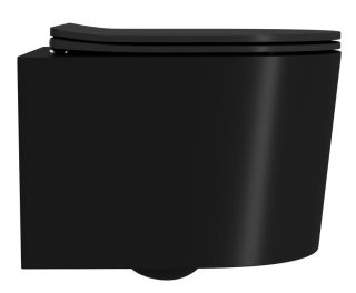 Подвесной унитаз Point Веста PN41701BM безободковый чёрный матовый